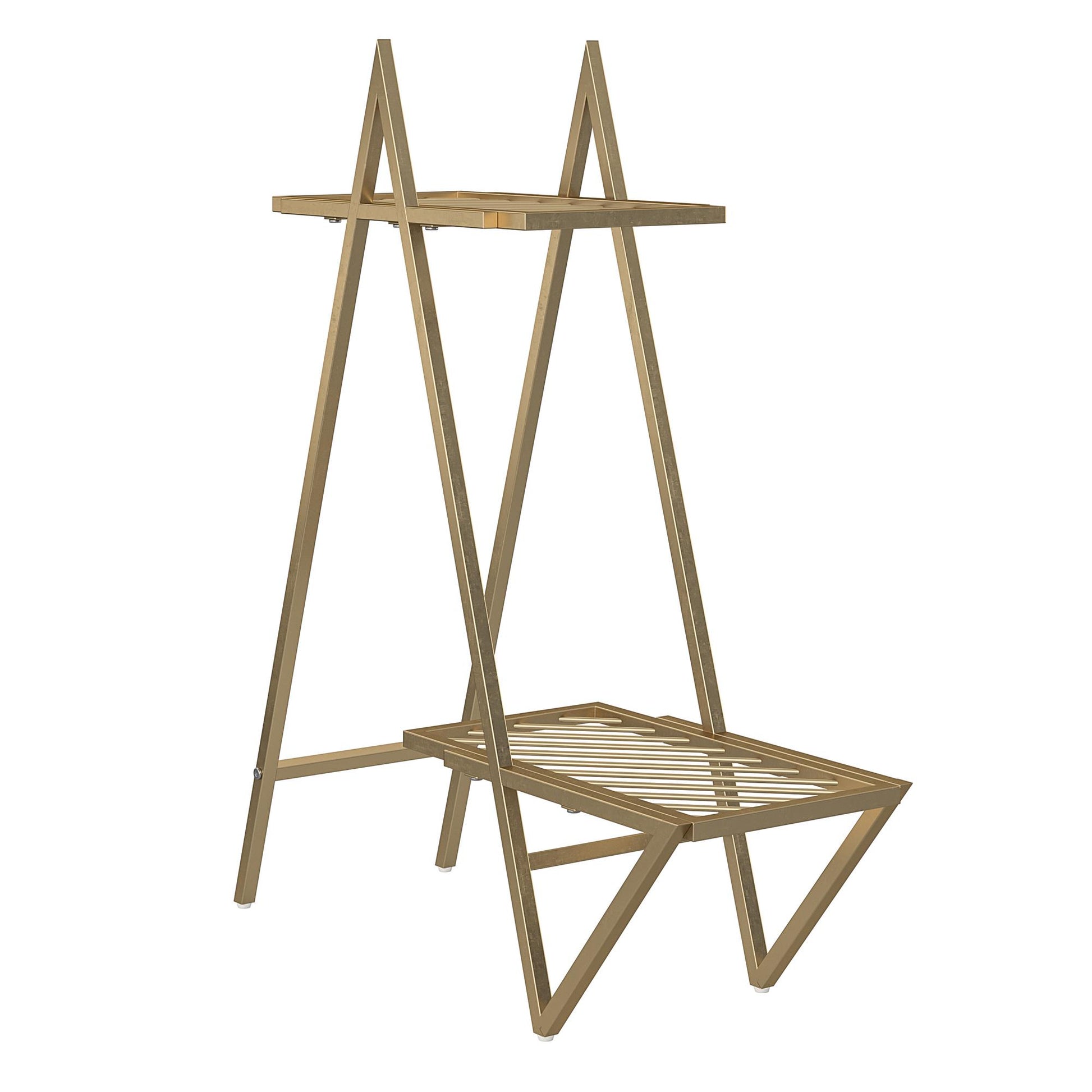 Botanika Plant Stand with 2 Metal Shelves for Potted Flowers - Gold