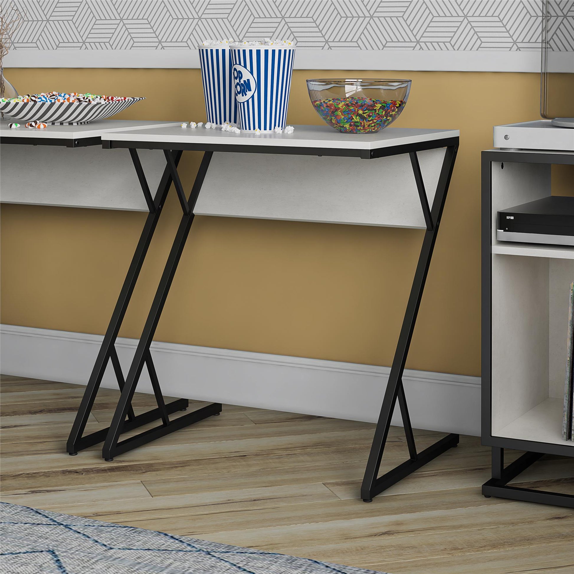 Regal Accent Table/Laptop Desk, Plaster/Gunmetal - Plaster