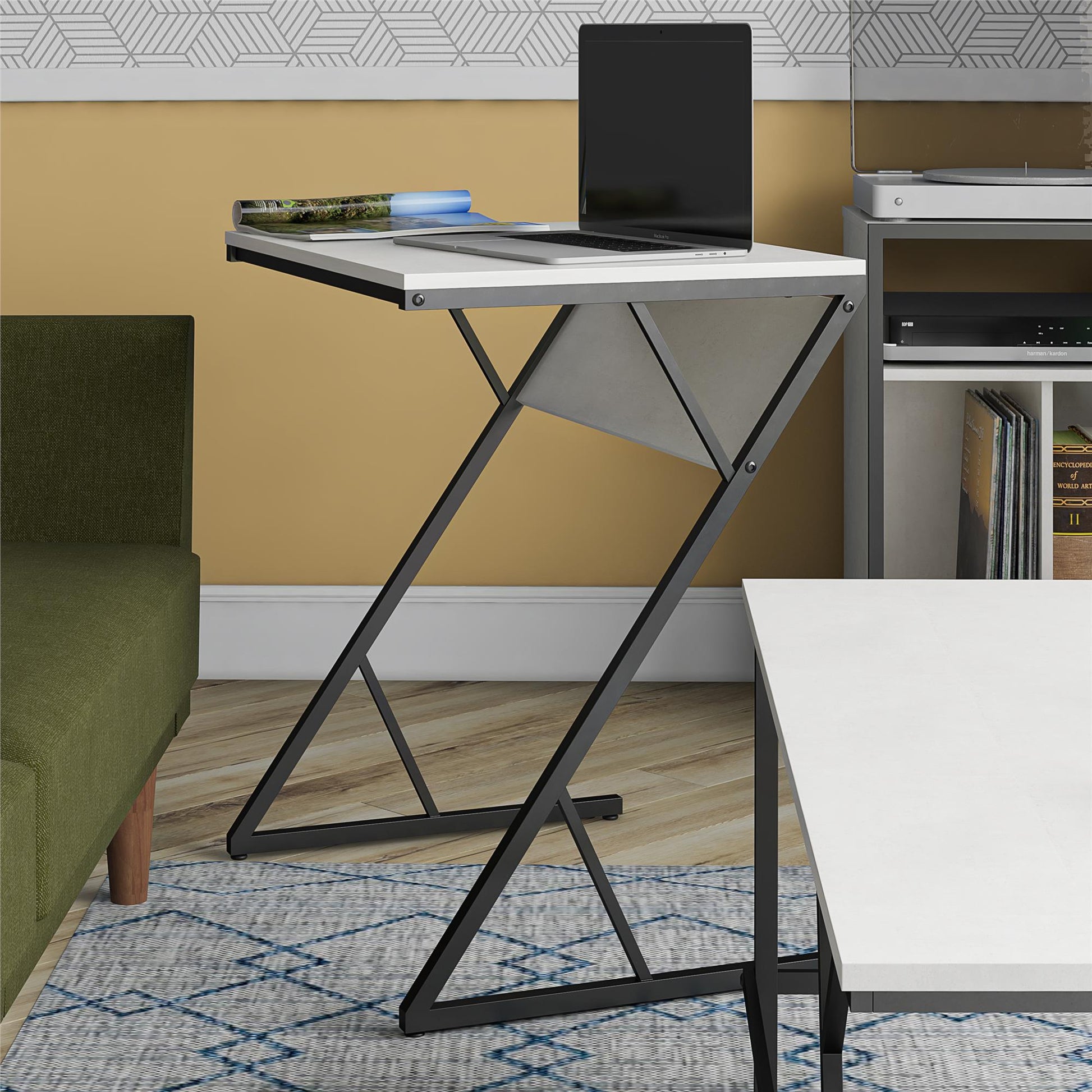 Regal Accent Table/Laptop Desk, Plaster/Gunmetal - Plaster