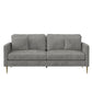 Highland 72 Inch Velvet Sofa with Matching Pillows - Gray