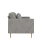 Highland 72 Inch Velvet Sofa with Matching Pillows - Gray