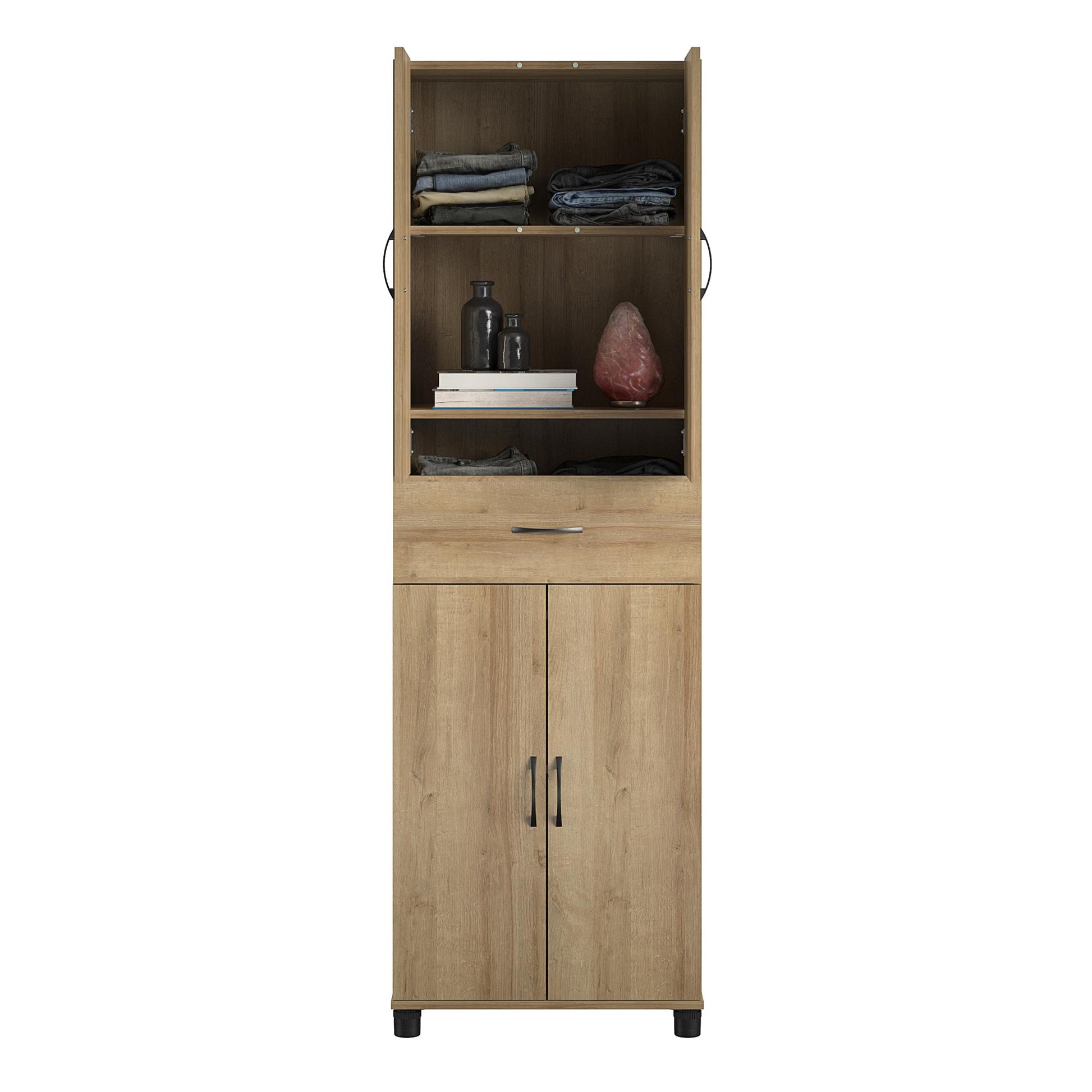 Basin 23.5 Inch Closed Storage Cabinet - Natural