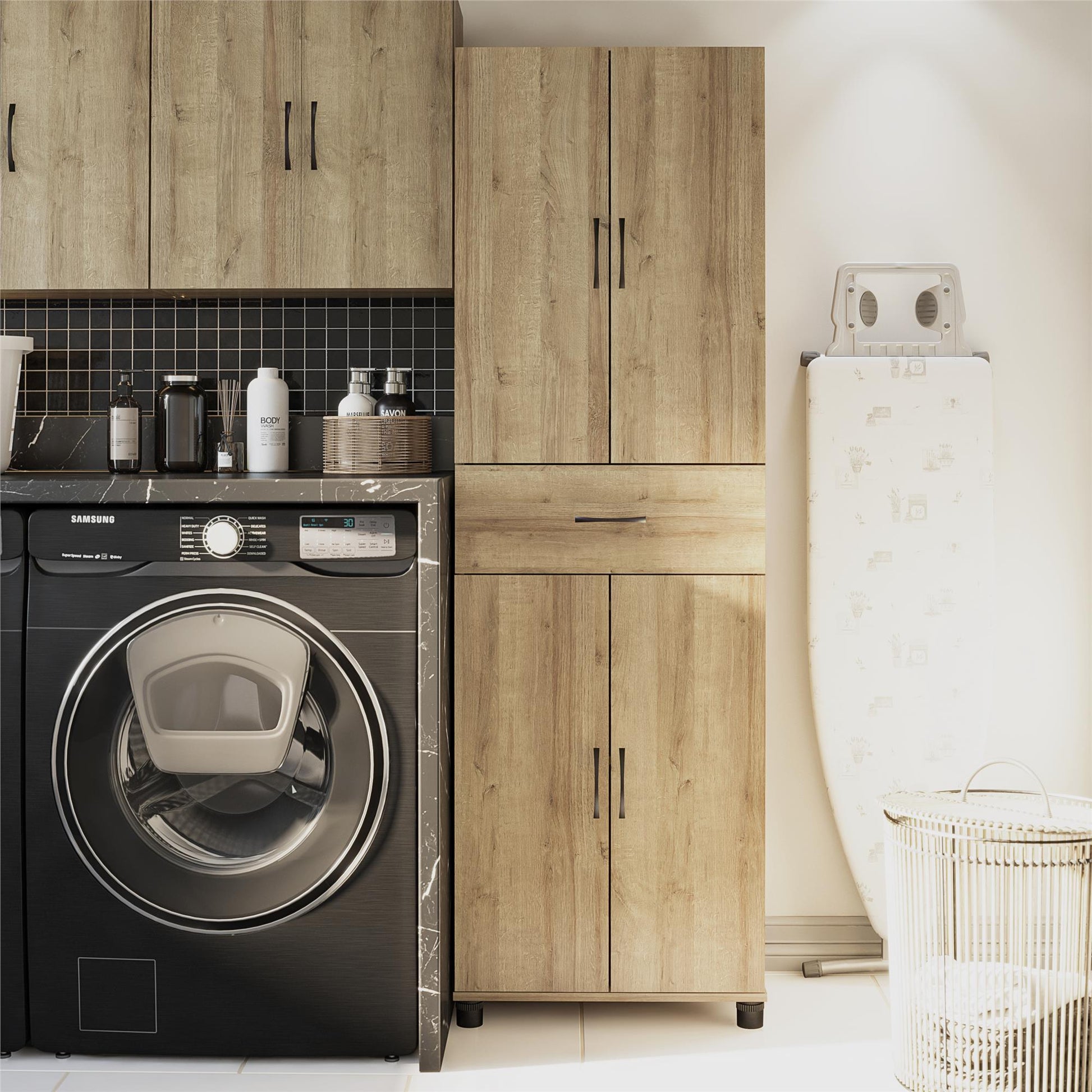 Basin 23.5 Inch Closed Storage Cabinet - Natural