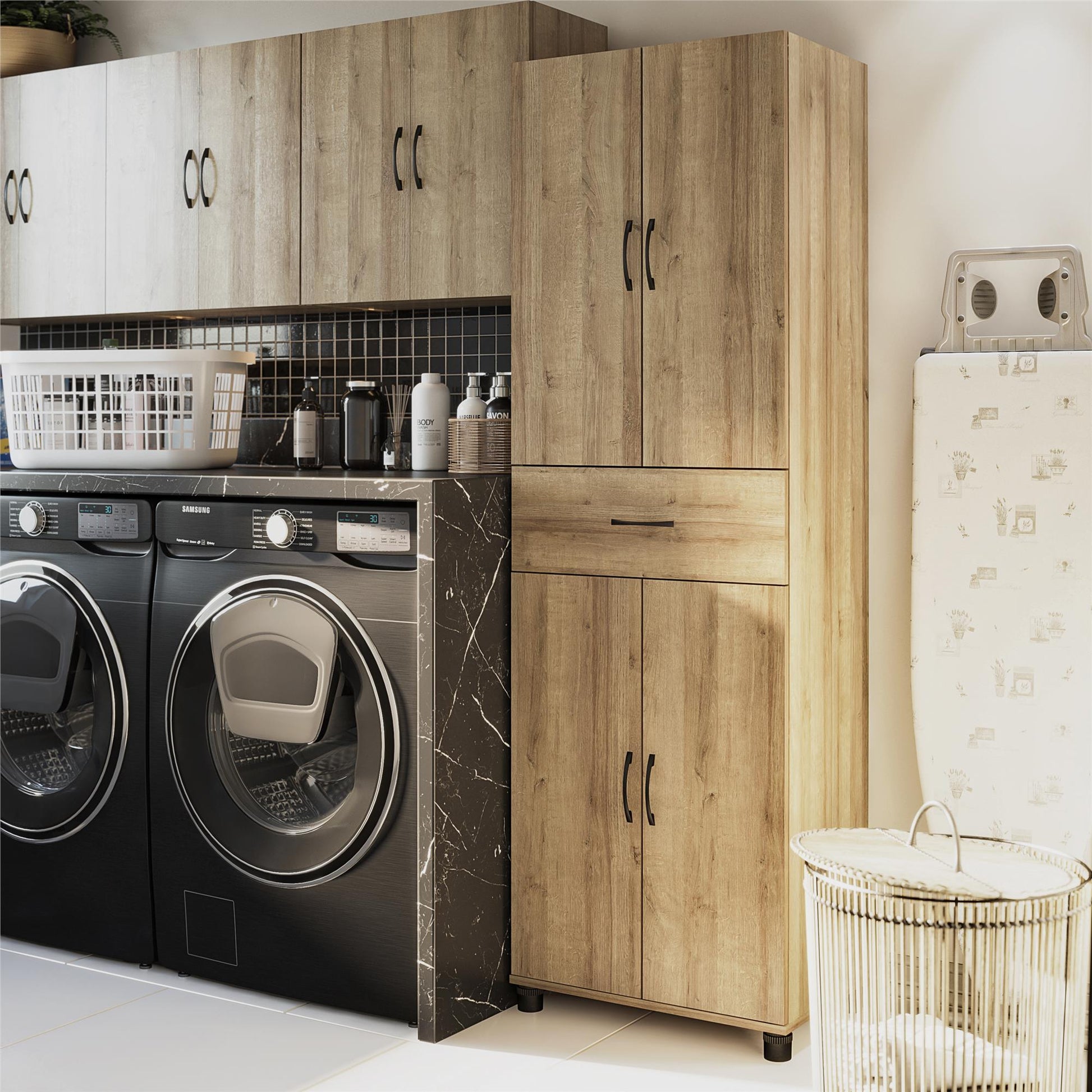 Basin 23.5 Inch Closed Storage Cabinet - Natural