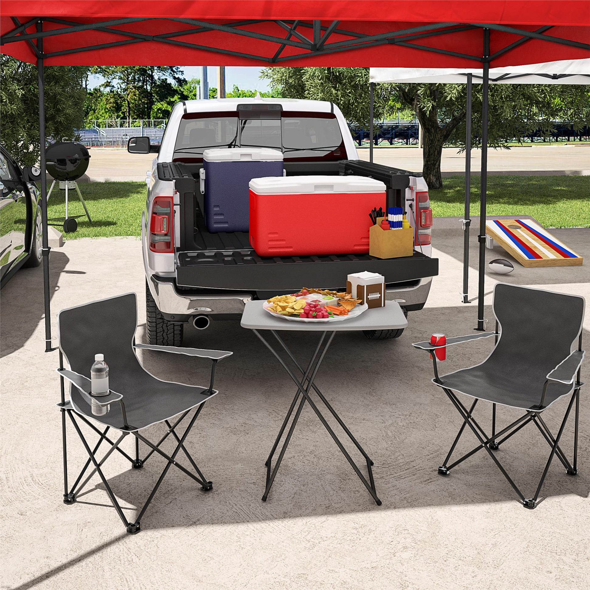 Multi-Functional, Adjustable, Personal Folding Activity Table - Gray - 1-Pack