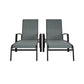 Outdoor Adjustable Aluminum Chaise Lounge Patio Furniture, Set of 2 - Black - 2-Pack