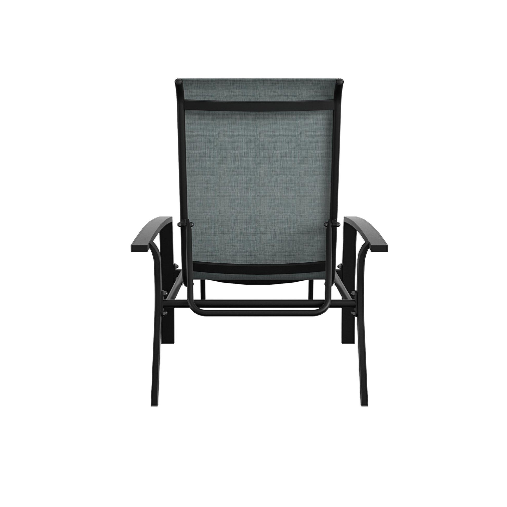 Outdoor Adjustable Aluminum Chaise Lounge Patio Furniture, Set of 2 - Black - 2-Pack