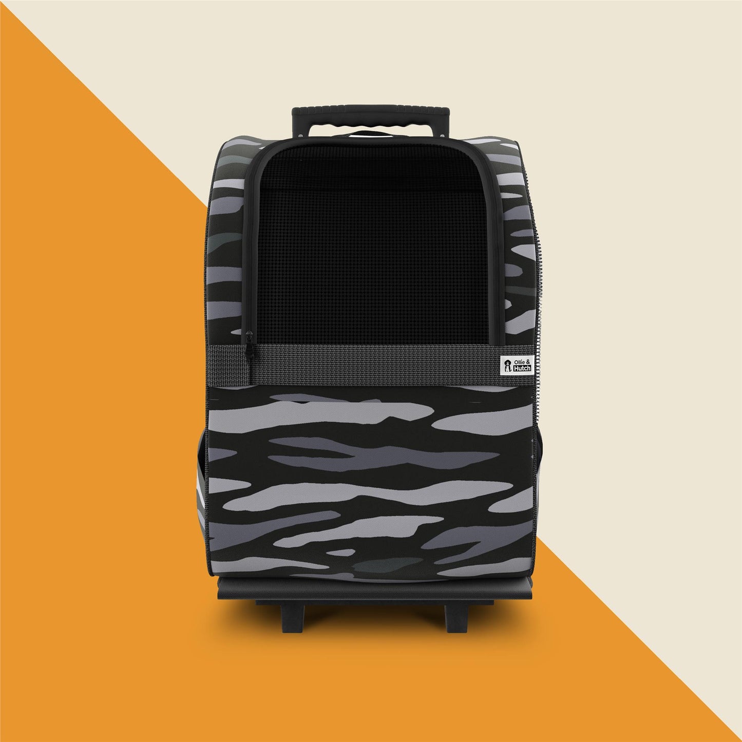 Kaya Pet Carrier Trolley with Pull Up Handle - Black Camouflage