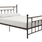 Manila White Metal Bed with Sturdy Metal Frame and Slats - Bronze - Queen