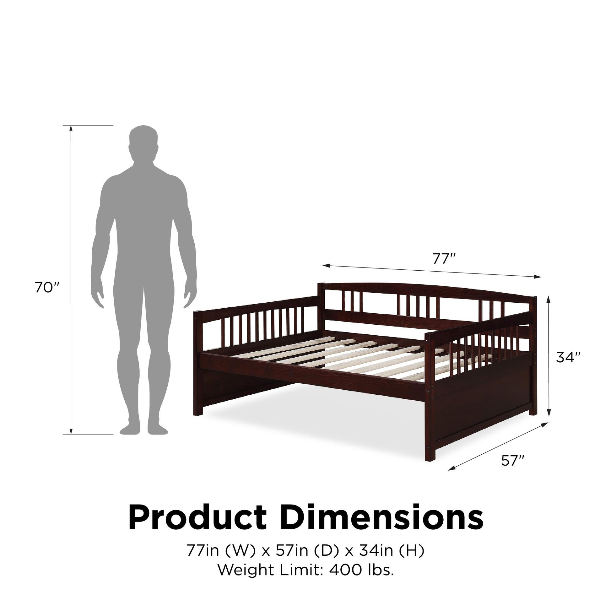 Morgan Full Size Wood Daybed - Espresso - Full