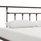 Manila White Metal Bed with Sturdy Metal Frame and Slats - Bronze - Queen