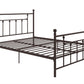 Manila White Metal Bed with Sturdy Metal Frame and Slats - Bronze - Queen