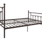 Manila White Metal Bed with Sturdy Metal Frame and Slats - Bronze - Queen