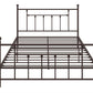 Manila White Metal Bed with Sturdy Metal Frame and Slats - Bronze - Queen