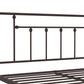 Manila White Metal Bed with Sturdy Metal Frame and Slats - Bronze - Queen