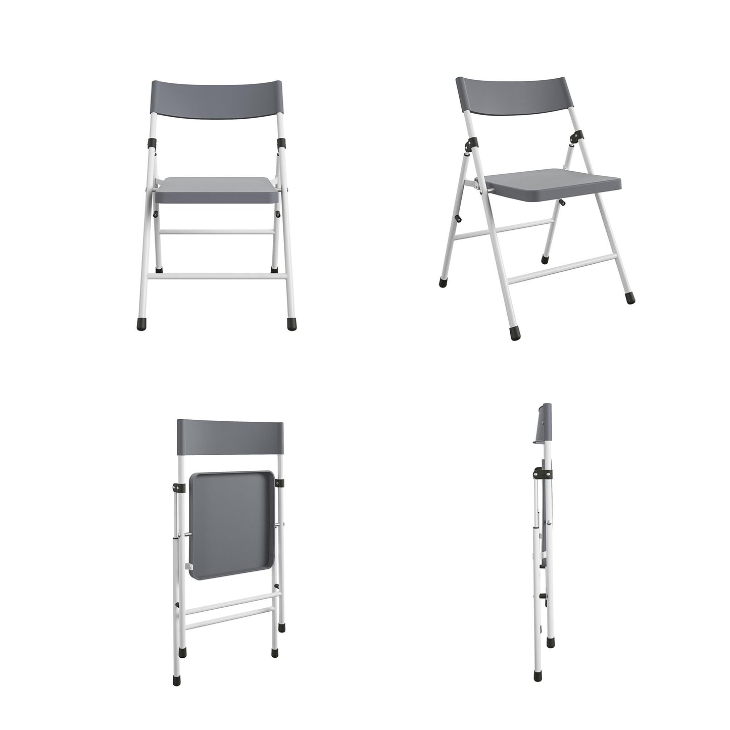 Kid's Plastic Pinch-Free Folding Chair, Set of 4 - Cool Gray - 4-Pack