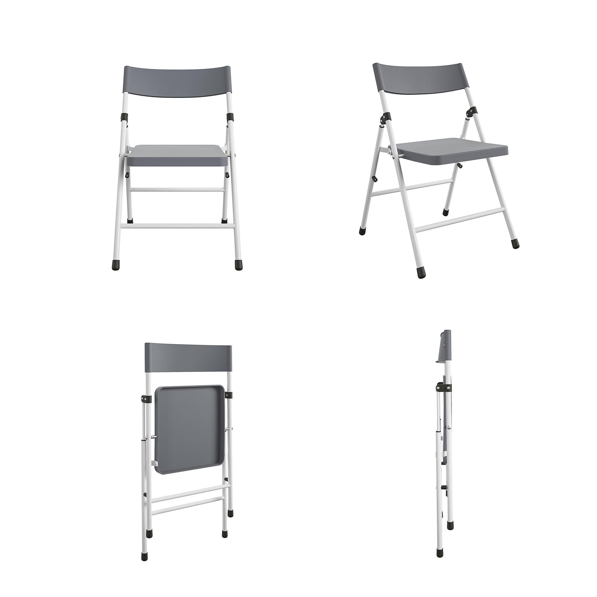 Kid's Plastic Pinch-Free Folding Chair, Set of 4 - Cool Gray - 4-Pack