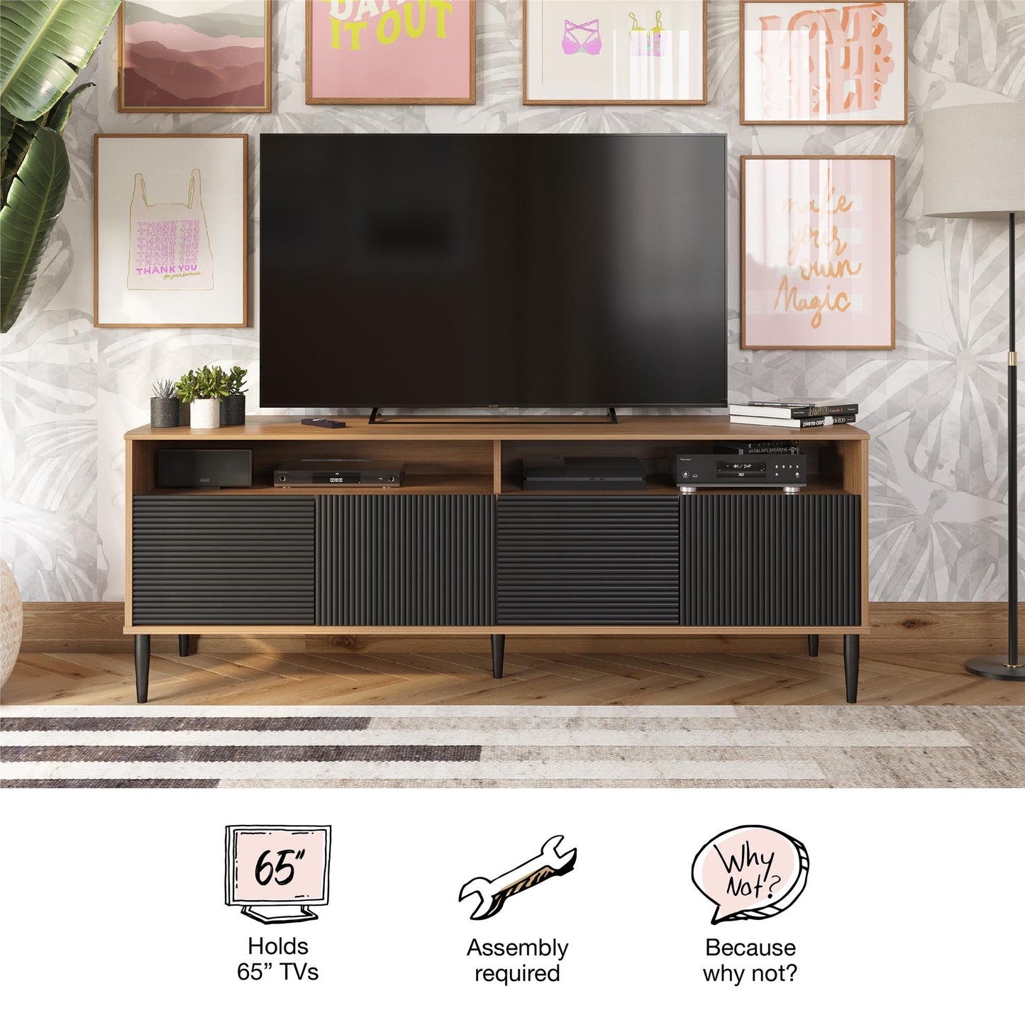 Daphne TV Console, Taupe  - Taupe