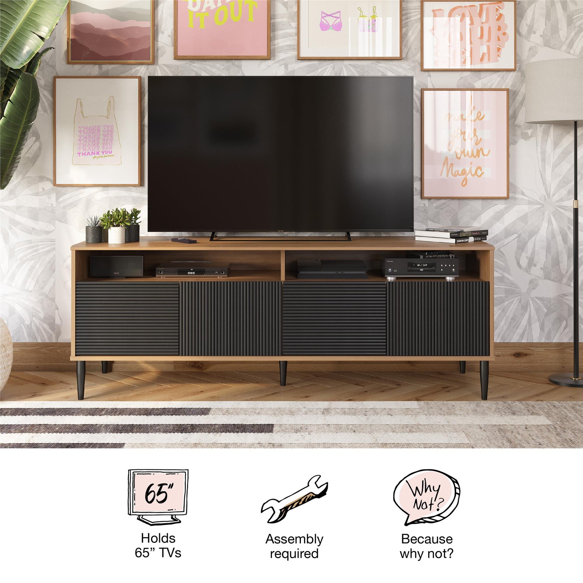 Daphne TV Console, Taupe  - Taupe
