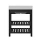 Camden Bathroom Vanity with Ceramic Sink and Metal Towel Rack - Black - 30"