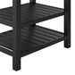 Camden Bathroom Vanity with Ceramic Sink and Metal Towel Rack - Black - 30"