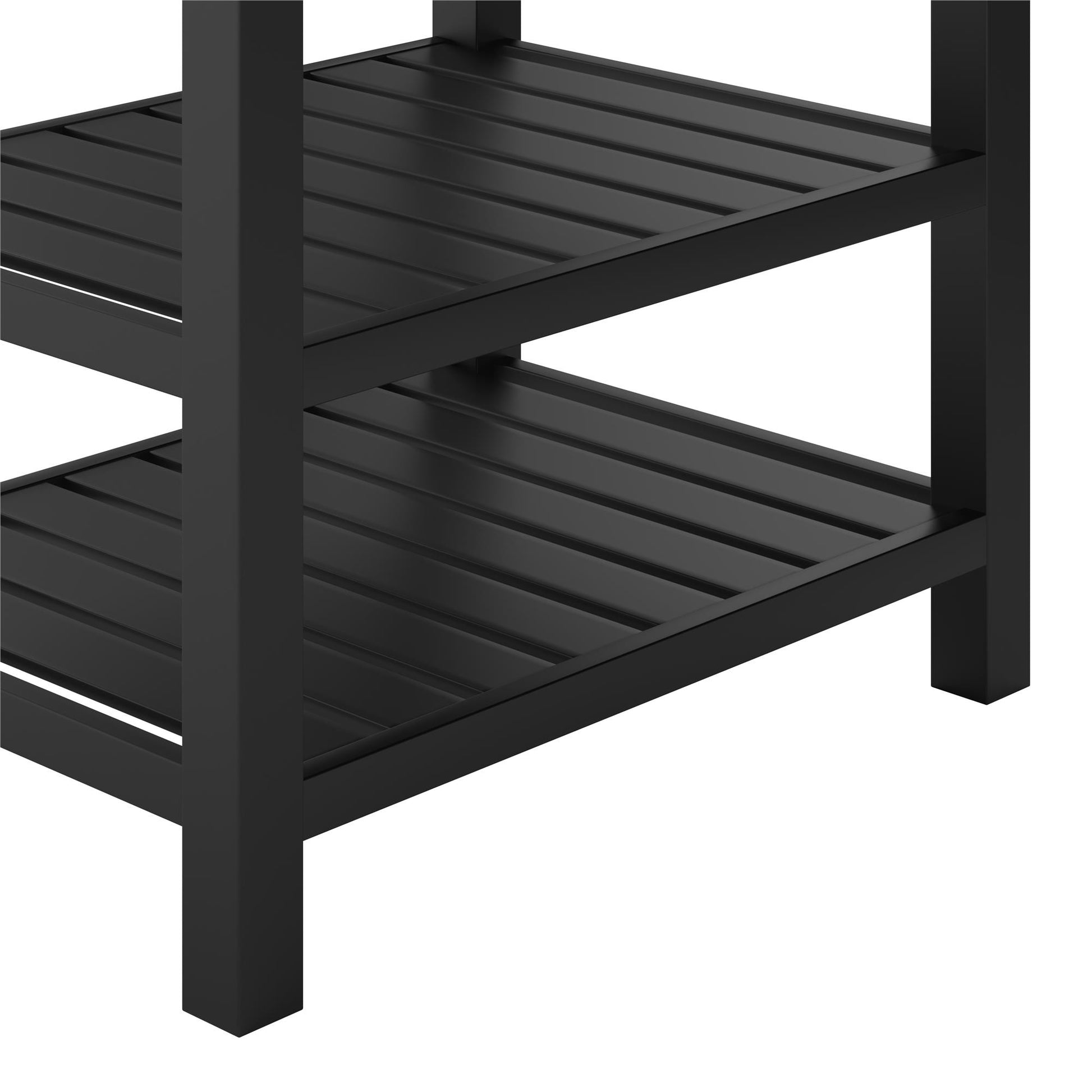 Camden Bathroom Vanity with Ceramic Sink and Metal Towel Rack - Black - 30"