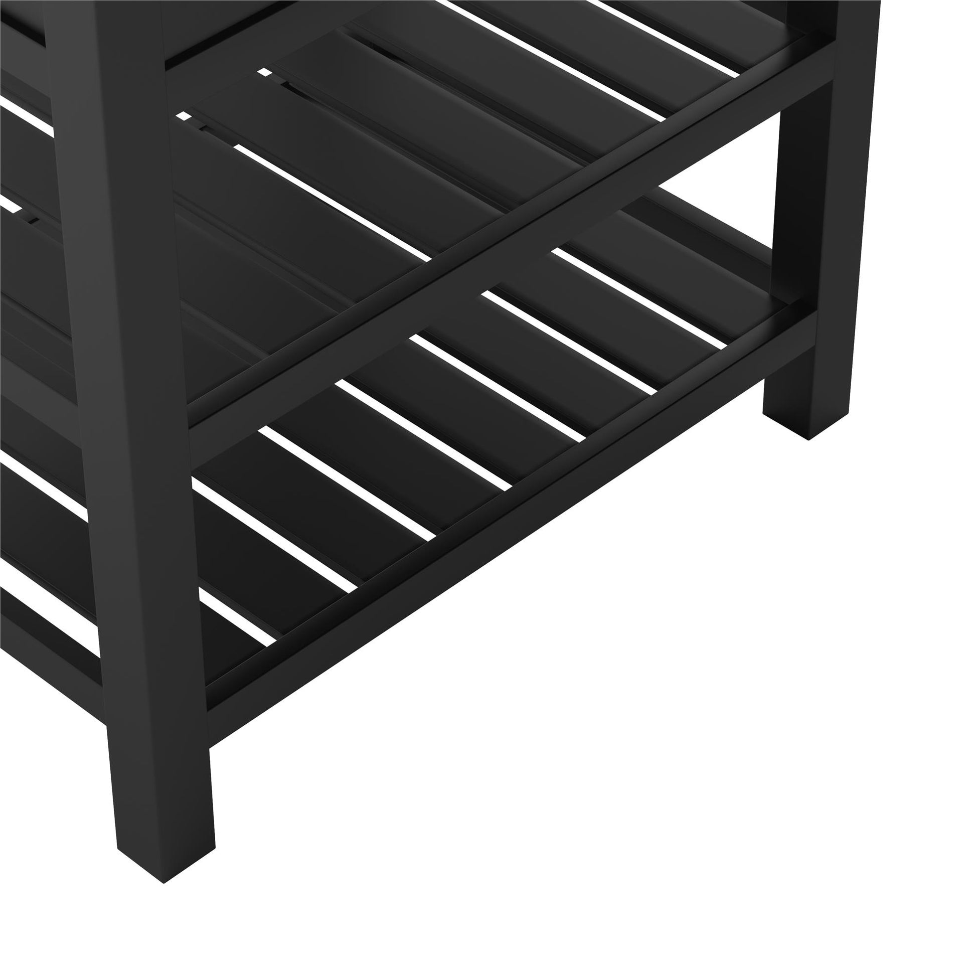 Camden Bathroom Vanity with Ceramic Sink and Metal Towel Rack - Black - 30"