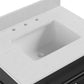 Camden Bathroom Vanity with Ceramic Sink and Metal Towel Rack - Black - 30"