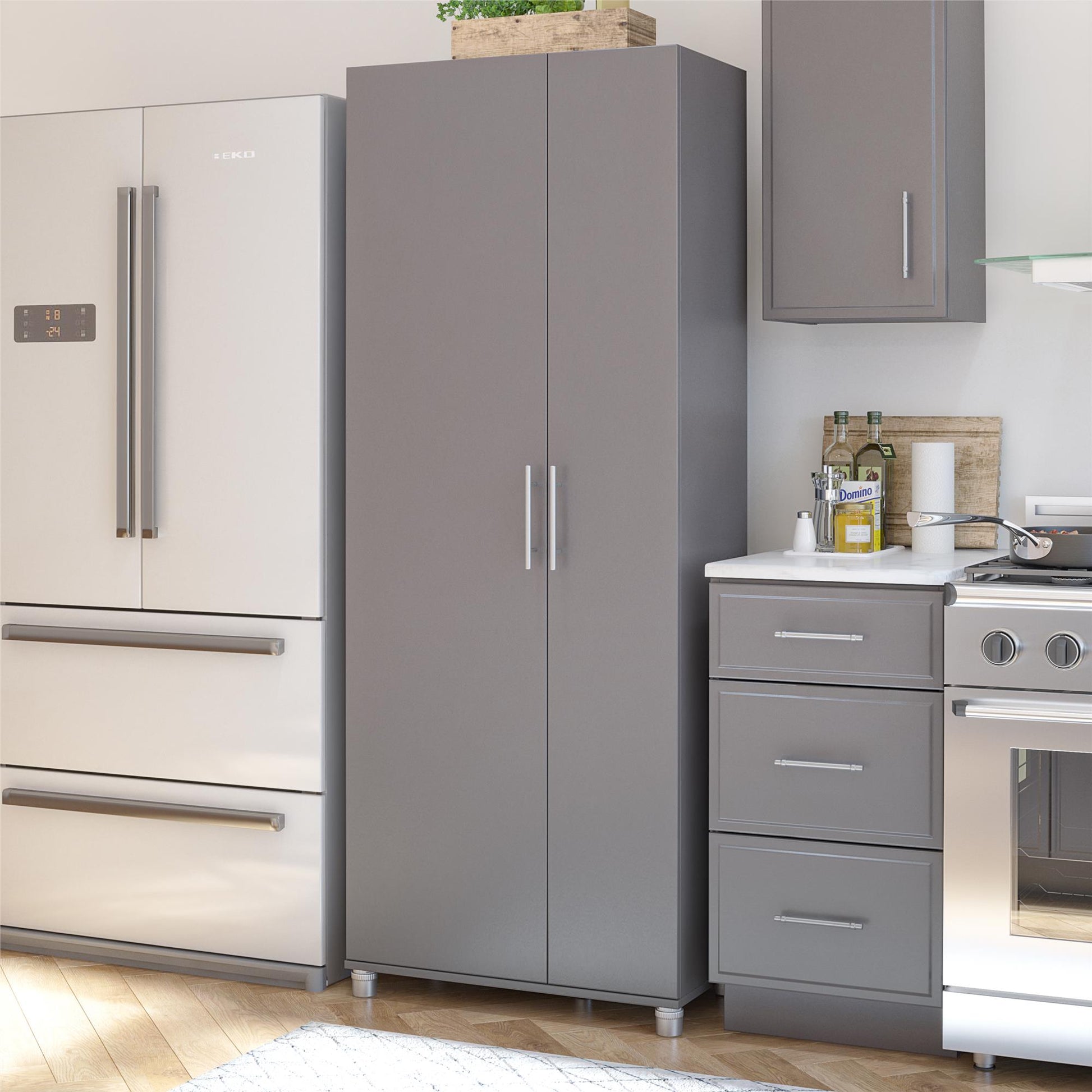 Camberly Tall Asymmetrical Cabinet, Graphite Gray - Graphite Grey