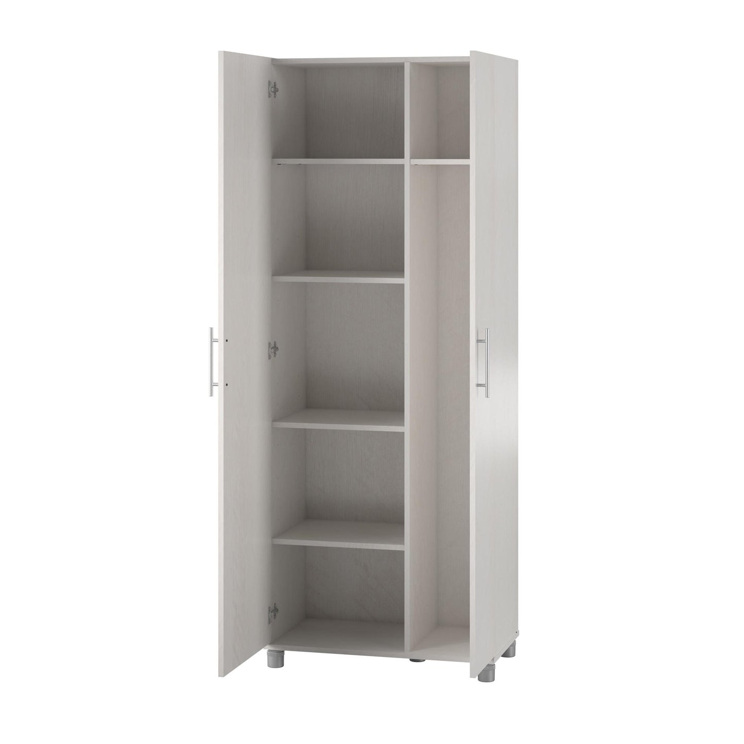 Camberly Tall Asymmetrical Cabinet, Ivory Oak - Ivory Oak