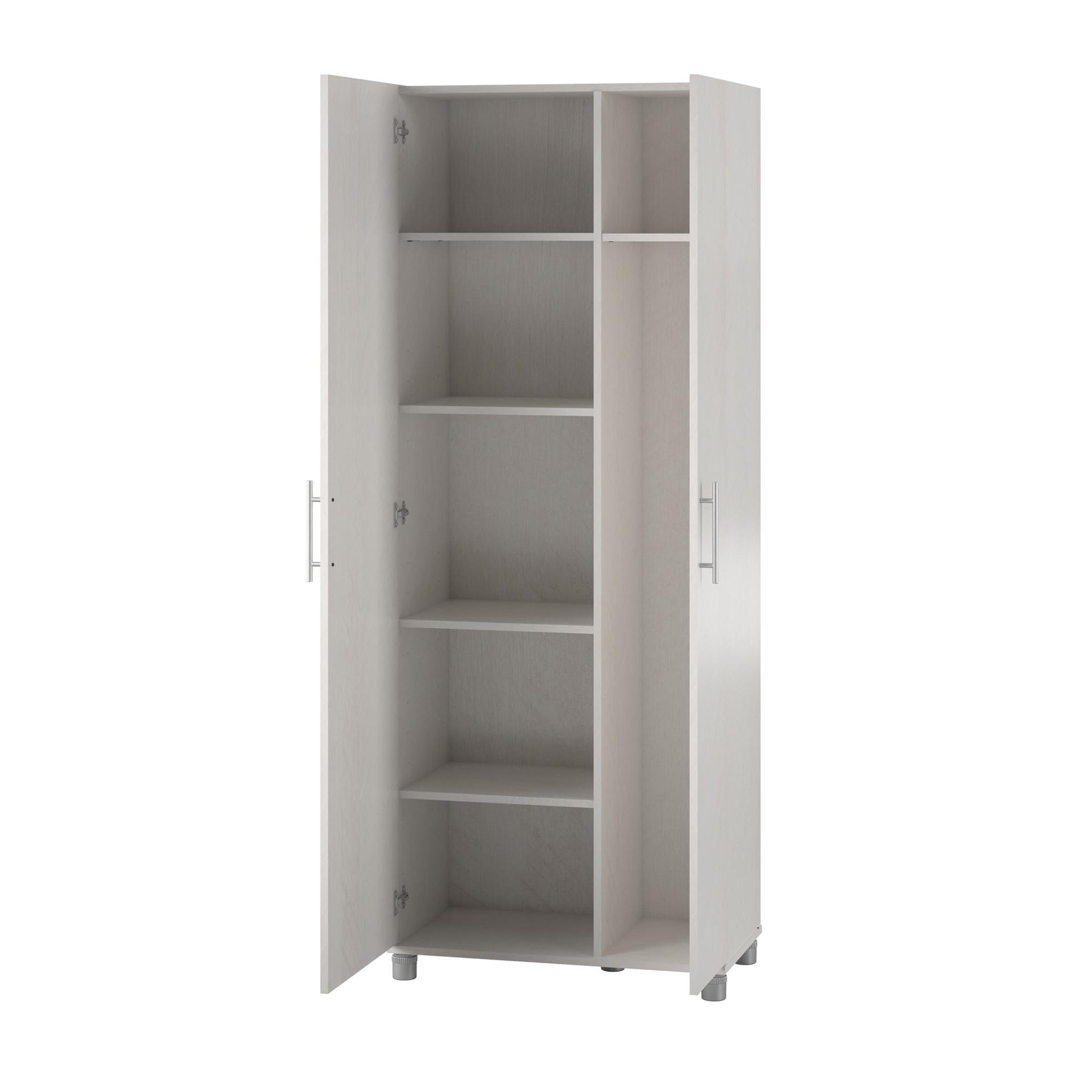Camberly Tall Asymmetrical Cabinet, Ivory Oak - Ivory Oak