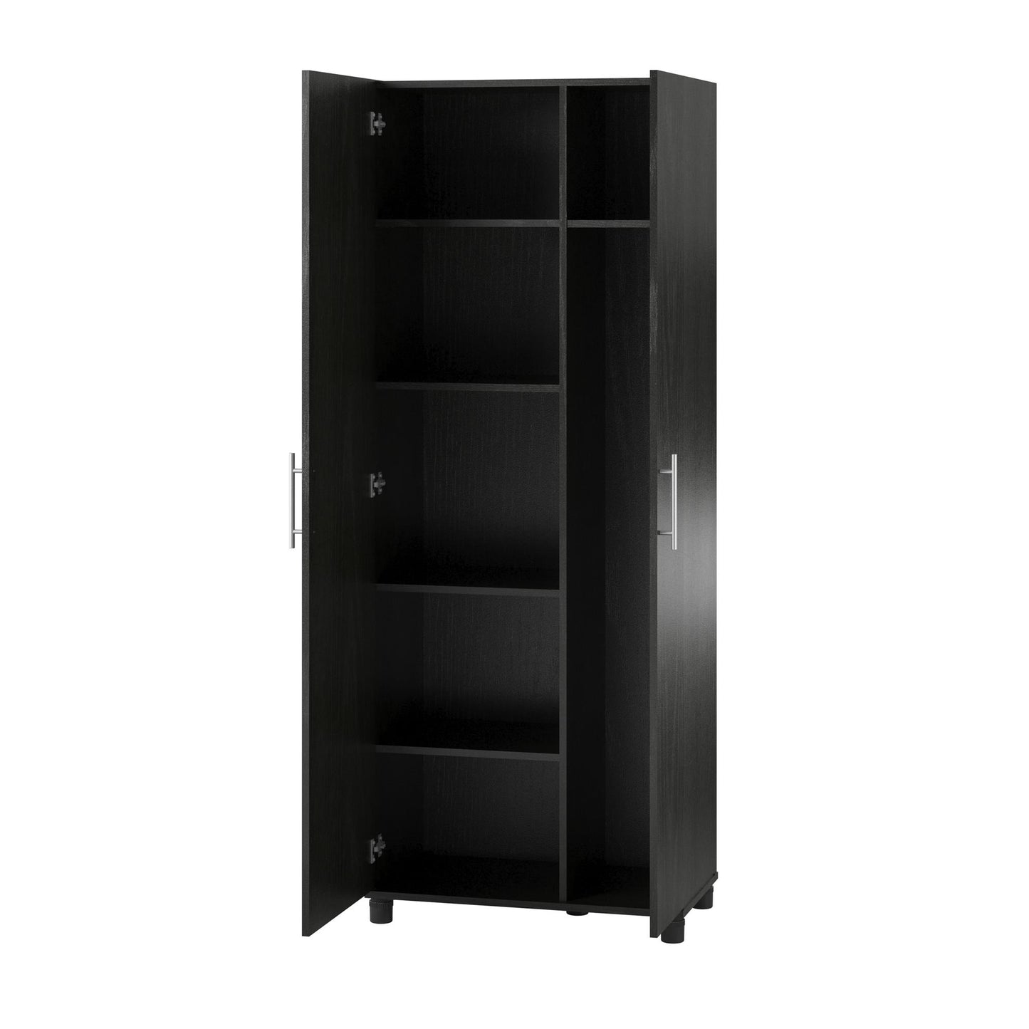 Camberly Tall Asymmetrical Cabinet, Black Oak - Black Oak