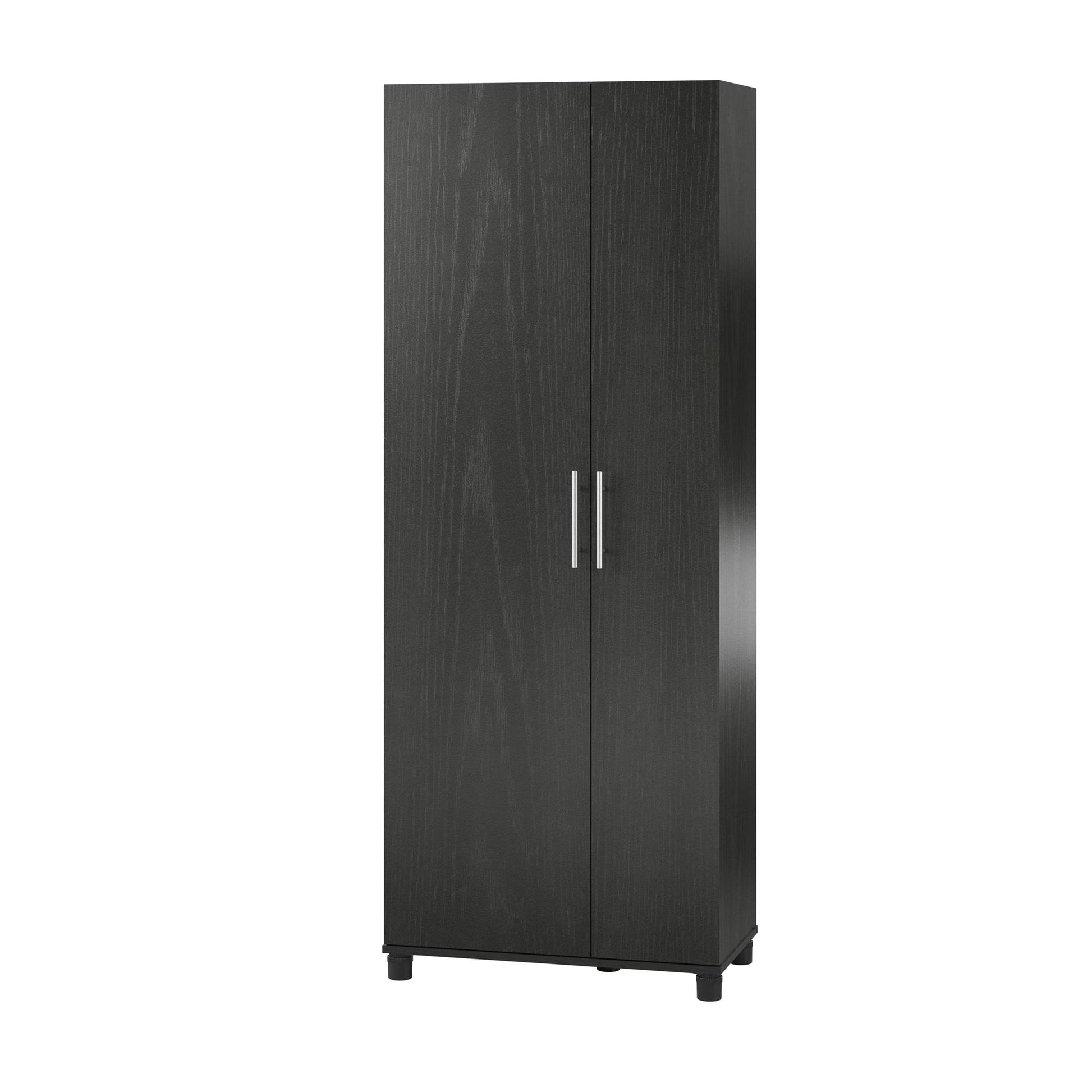 Camberly Tall Asymmetrical Cabinet, Black Oak - Black Oak