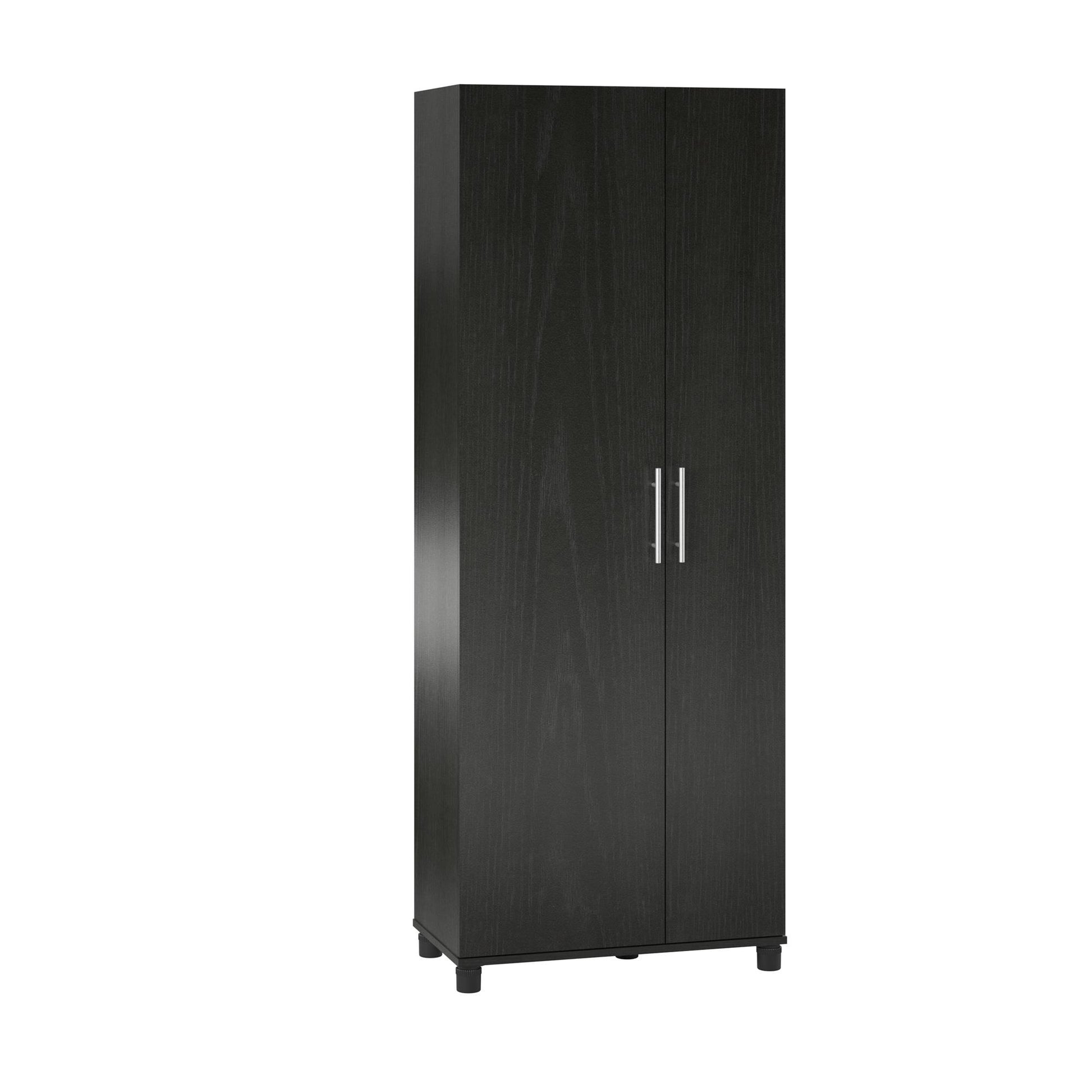 Camberly Tall Asymmetrical Cabinet, Black Oak - Black Oak