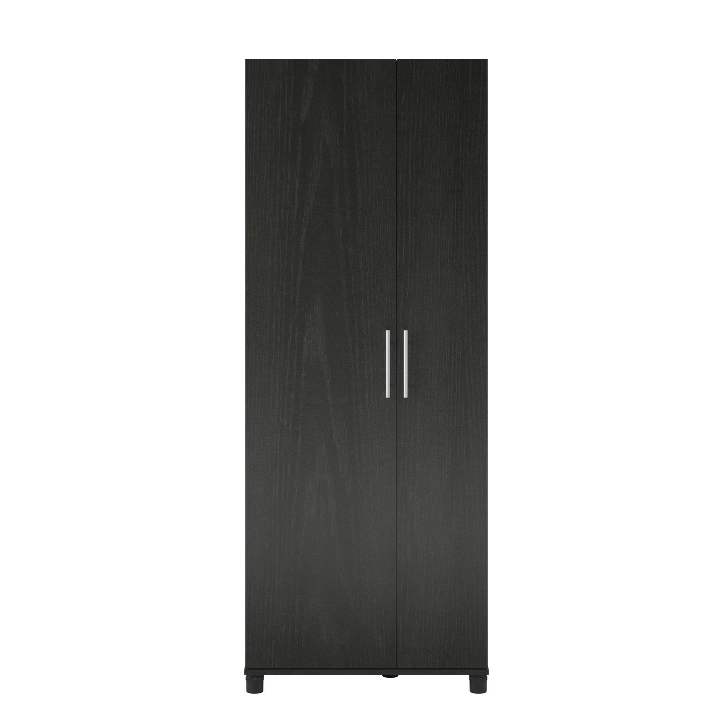 Camberly Tall Asymmetrical Cabinet, Black Oak - Black Oak