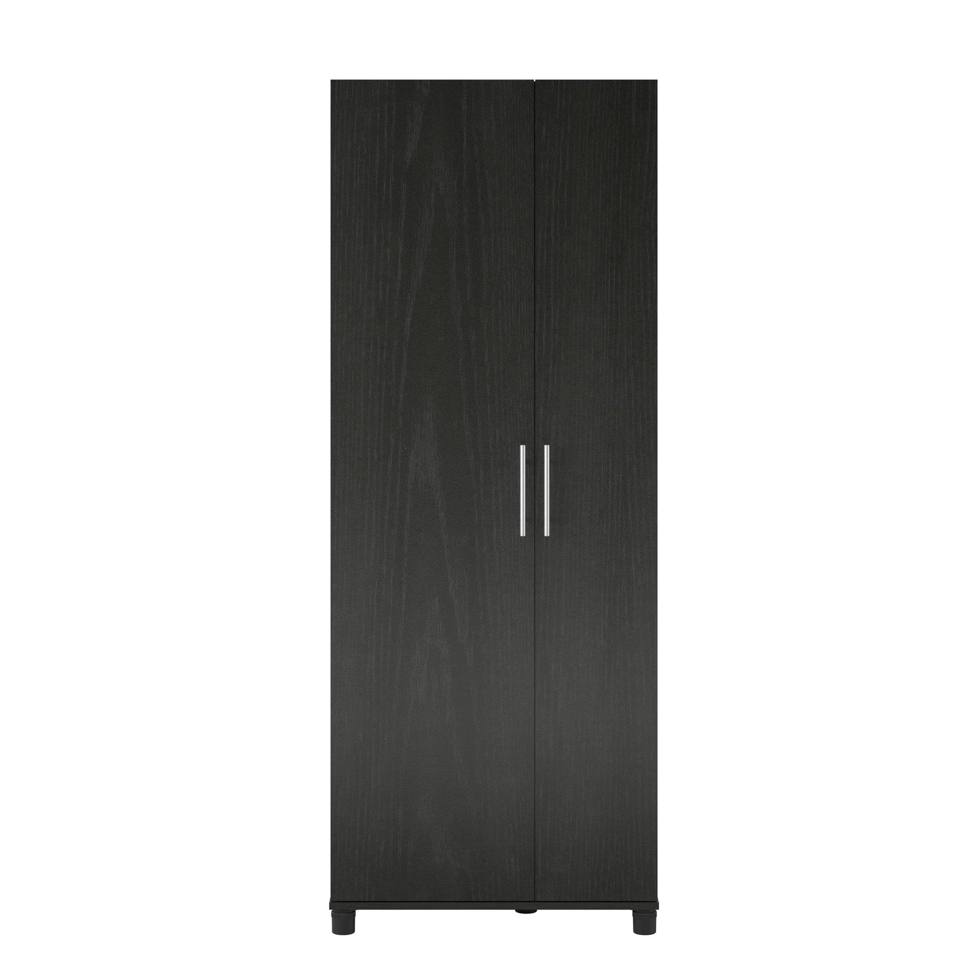 Camberly Tall Asymmetrical Cabinet, Black Oak - Black Oak