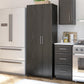 Camberly Tall Asymmetrical Cabinet, Black Oak - Black Oak