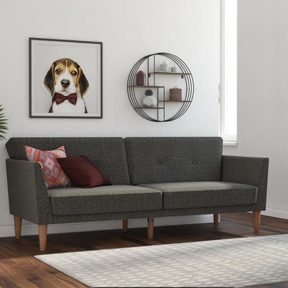 Regal Linen Upholstered Futon - Mustard