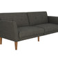 Regal Linen Upholstered Futon - Grey Linen