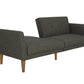 Regal Linen Upholstered Futon - Grey Linen