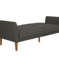 Regal Linen Upholstered Futon - Grey Linen