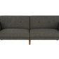 Regal Linen Upholstered Futon - Grey Linen