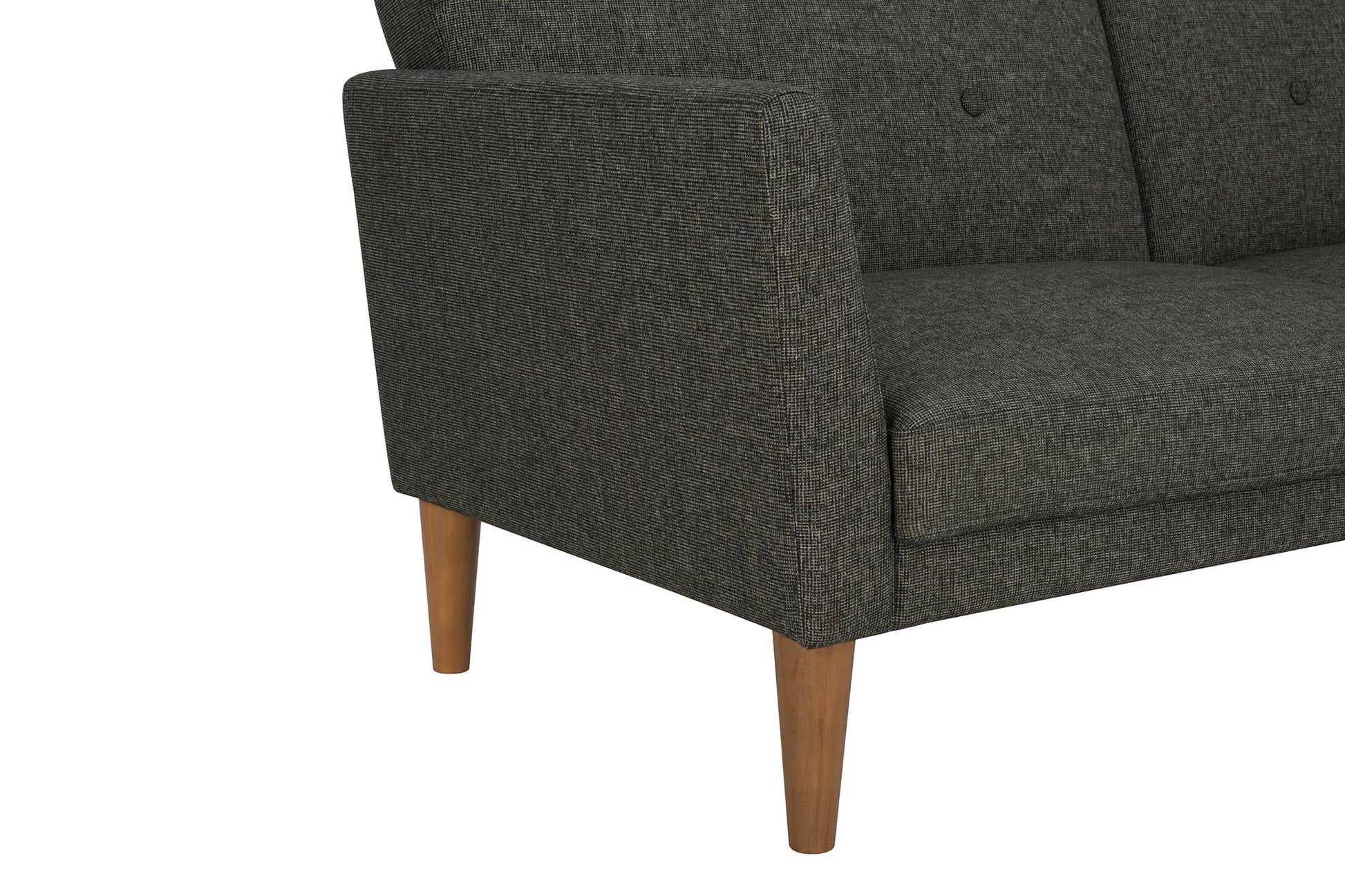 Regal Linen Upholstered Futon - Grey Linen