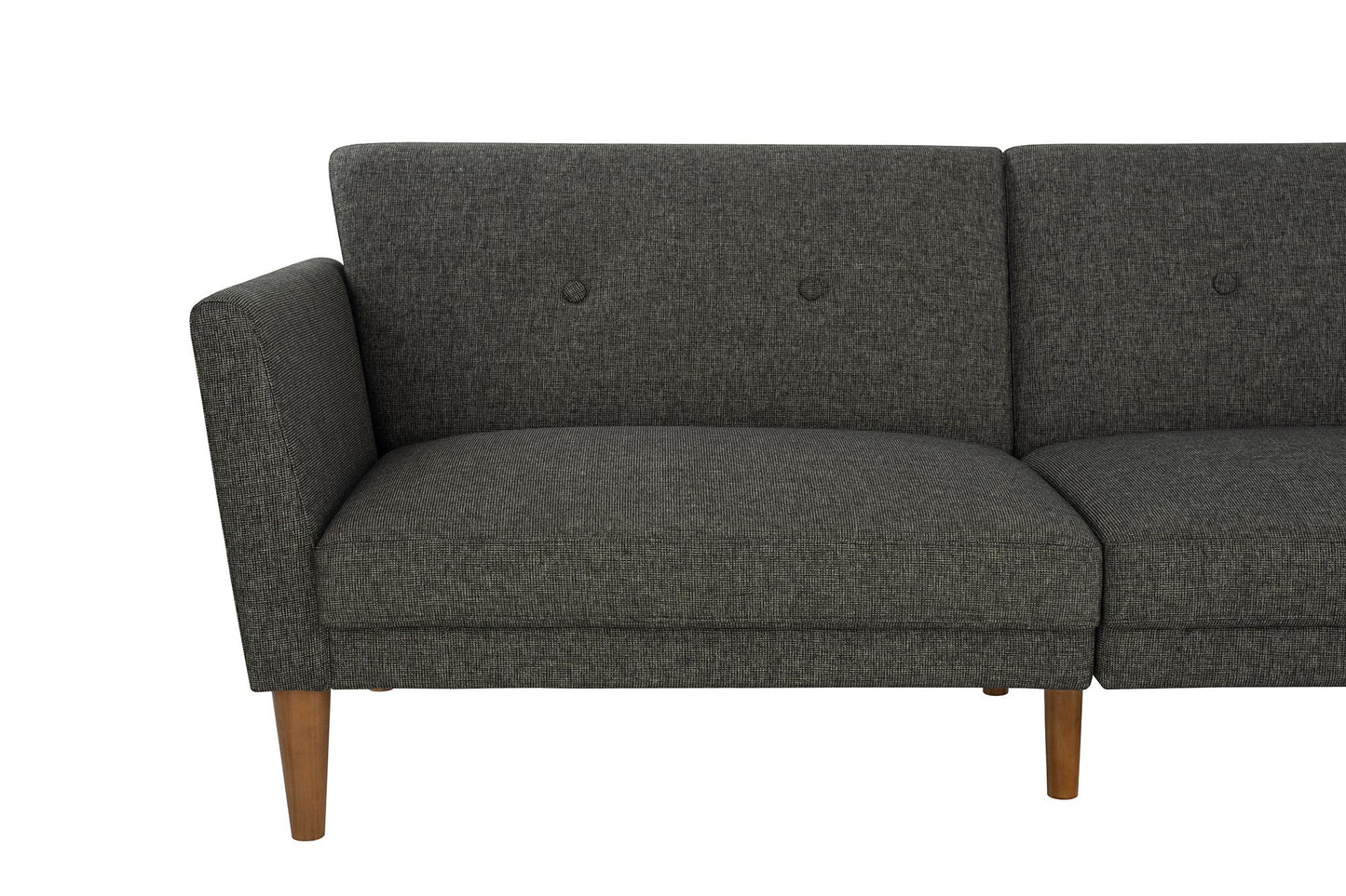 Regal Linen Upholstered Futon - Grey Linen
