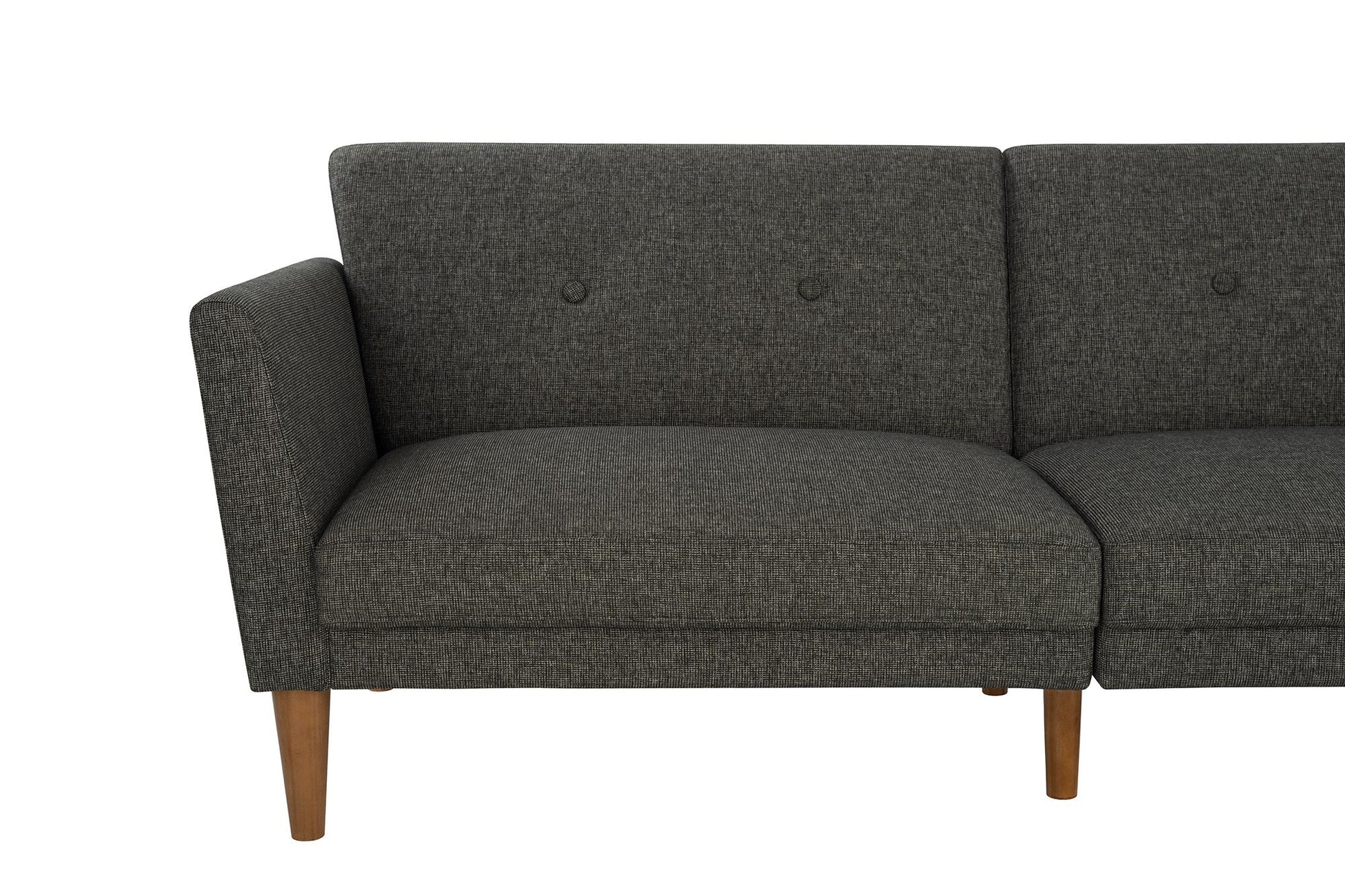 Regal Linen Upholstered Futon - Grey Linen