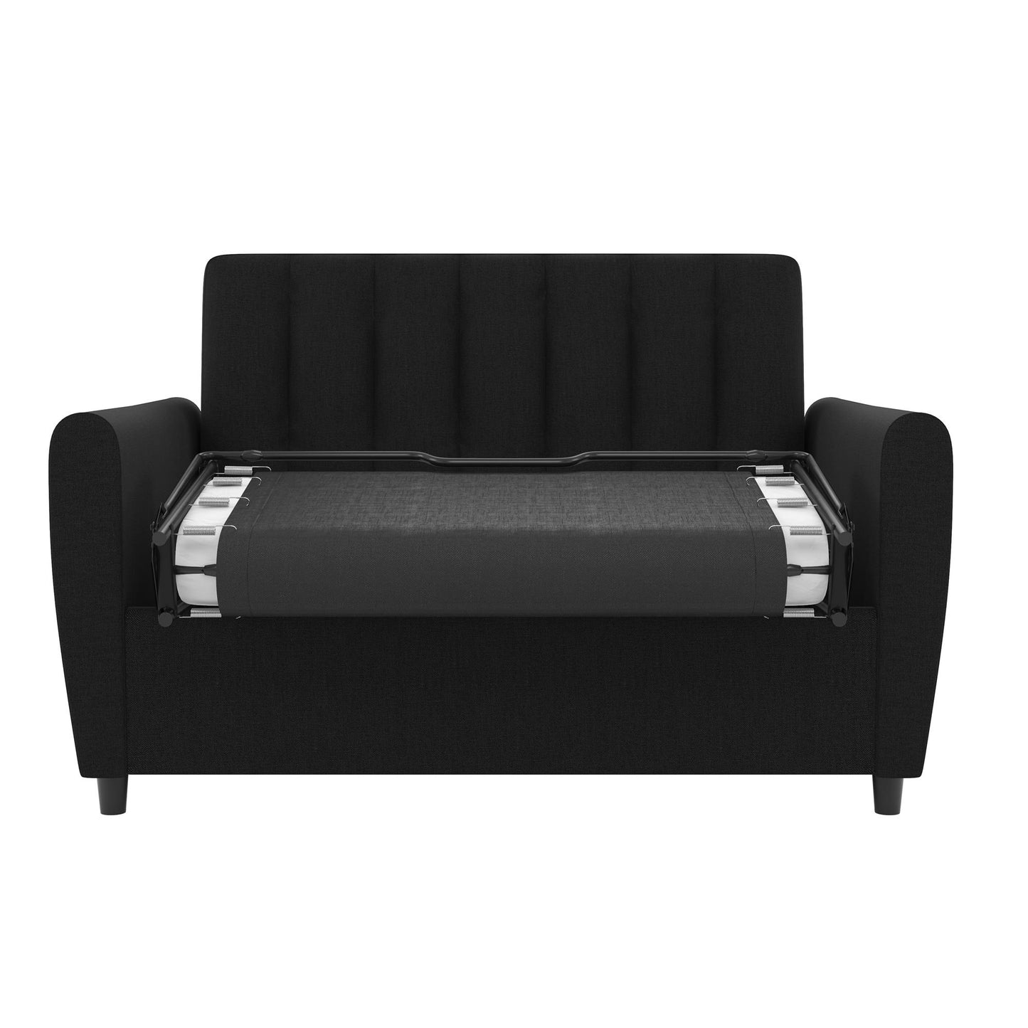 Brittany Loveseat Sleeper Sofa with Memory Foam Mattress - Dark Gray Linen - Twin