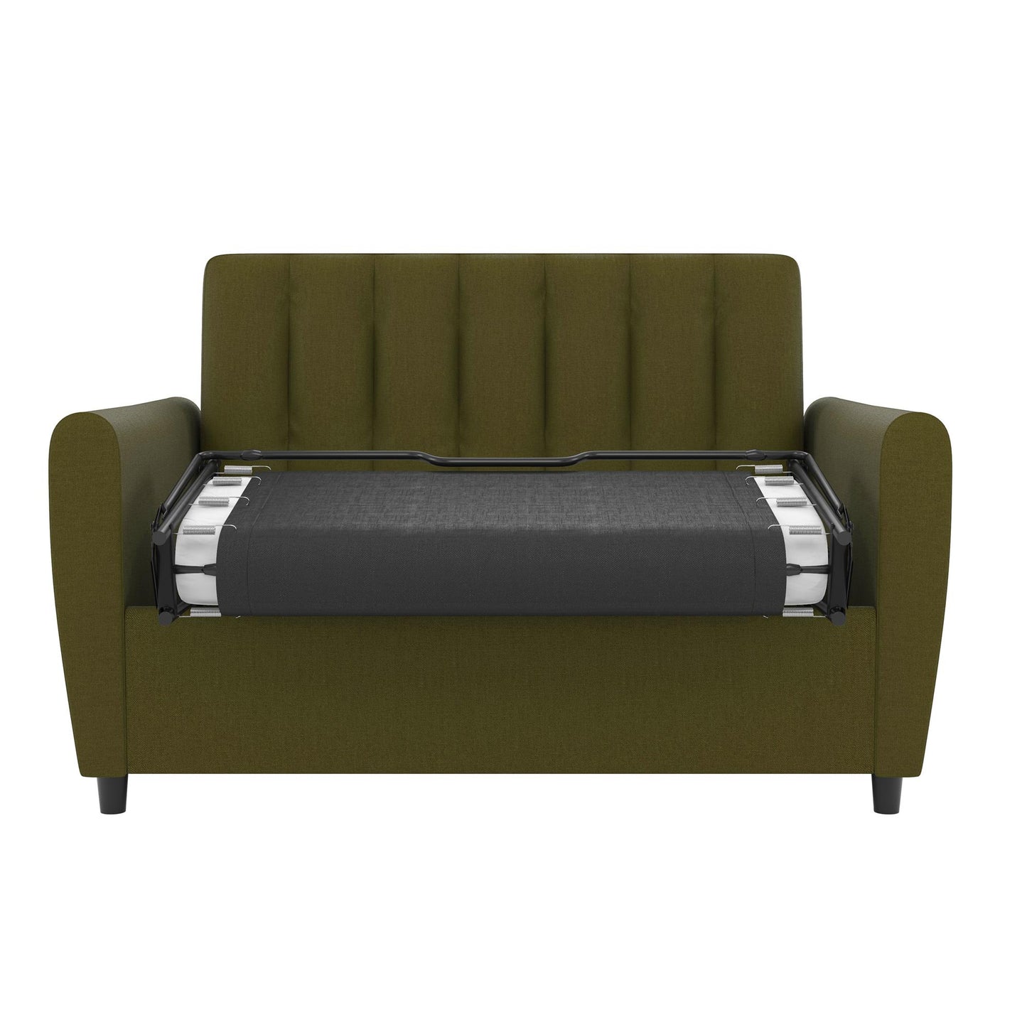 Brittany Loveseat Sleeper Sofa with Memory Foam Mattress - Green - Twin
