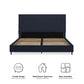 Paxson Upholstered Bed with USB Port and Wood Slats - Navy - Queen