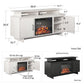 Merritt Avenue Electric Fireplace TV Console with 2 Storage Cabinets for TVs up to 74" - Black Oak