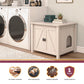 Farmington Rustic Farmhouse Litter Box Enclosure for Cats - Ivory Pine